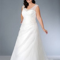 bateau-neck-v-back-lace-and-satin-plus-size-bridal-gown